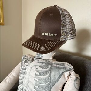 Ariat Brown Oilskin Aztec Mesh Baseball Cap